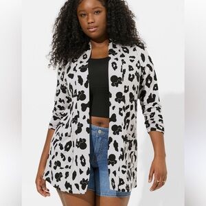 Torrid Plus Size Disney Minnie Mouse Leopard Print Soft Open Cardigan - Sz 4X
